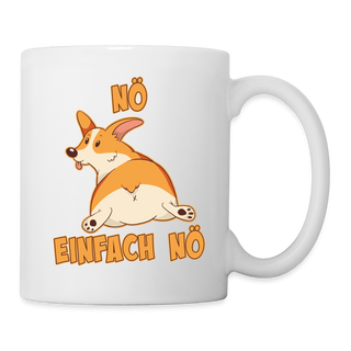 NÖ einfach Nö Corgi Tasse Geschenk für Corgihalter Hundeliebhaber Corgis Geschenke Kaffeetasse Frecher Spruch Mädchen Neinsager Welsh Corgi - weiß