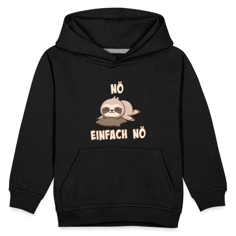 NÖ Faultier | Lustiger Cooler Spruch | Für Mädchen & Jungs | Kinder Premium Hoodie - Schwarz