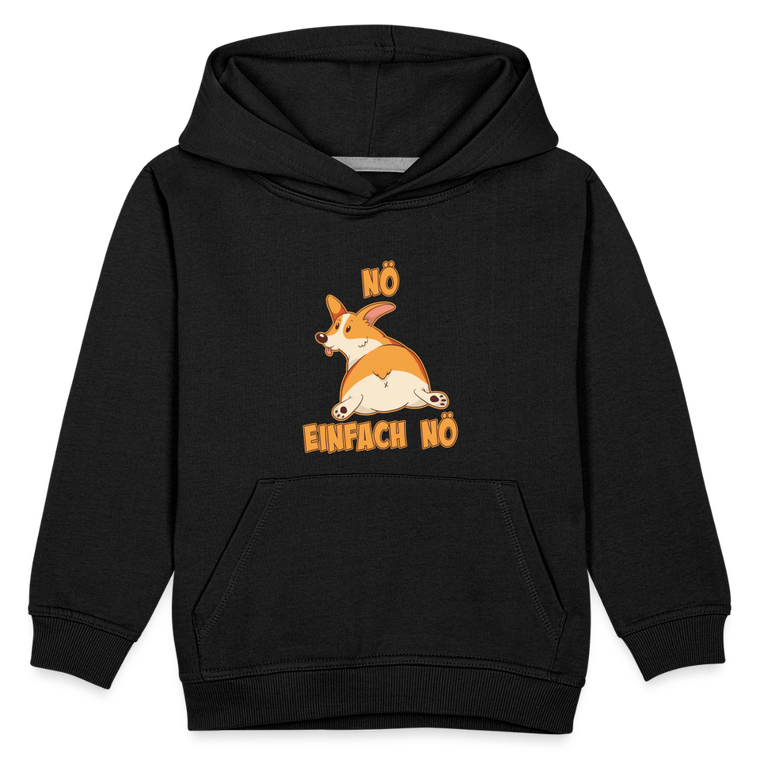 Corgi: Nö Einfach Nö Kinder Premium Hoodie - Schwarz