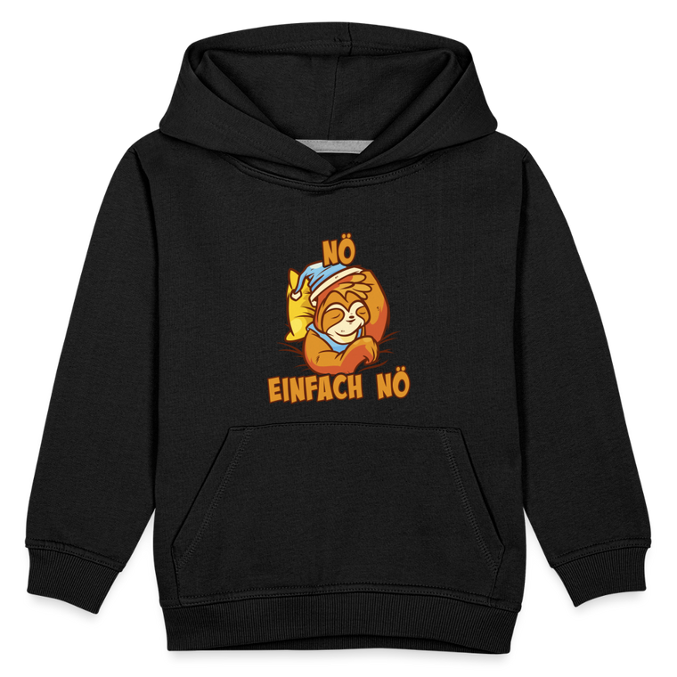Faultier Nö einfach nö Kinder Premium Hoodie - Schwarz