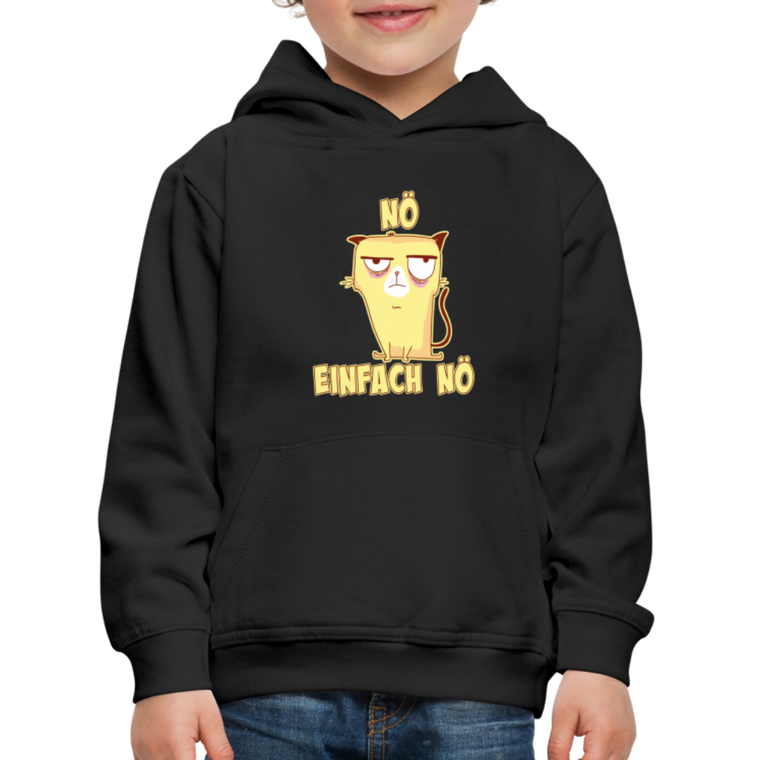 Katze Nö Einfach Nö Kinder Premium Hoodie - Schwarz