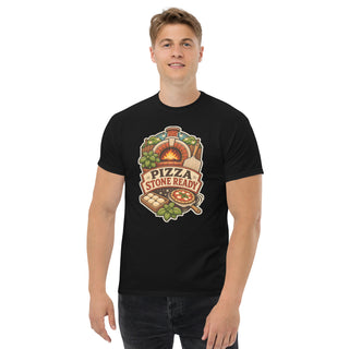 Gildan5000 Pizza Stone Ready Terrassenofen T-Shirt Schwarz Men's 2 Front