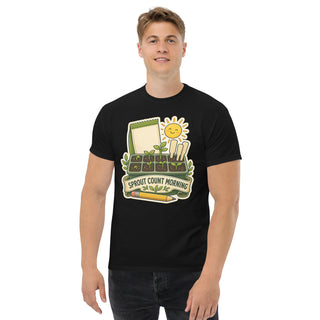 Gildan5000 SPROUT COUNT MORNING Garten T-Shirt Schwarz Men's 2 Front