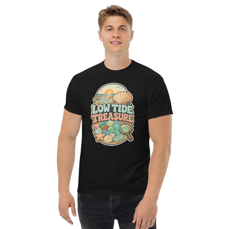 Gildan5000 Low Tide Treasure T-Shirt Schwarz Men's 2 Front
