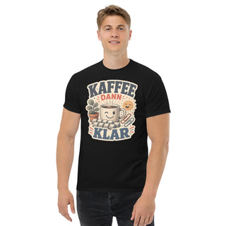 Gildan5000 Kaffee Dann Klar Büro T-Shirt Schwarz Men's 2 Front
