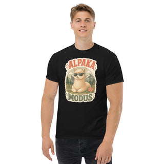 Gildan5000 Alpaka Modus Berge T-Shirt Schwarz Men's 2 Front