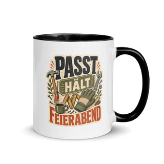 Passt Hält Feierabend Tasse Zweifarbig Handle Right Produktbild 1
