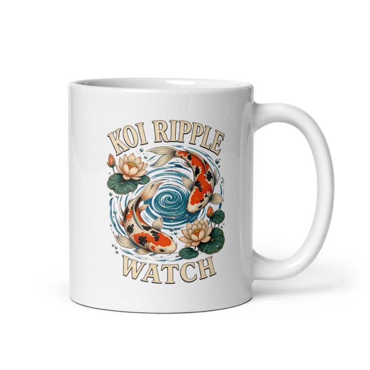 Koi Wellen Beobachtung Kaffeetasse Weiß Handle Right Produktbild 1