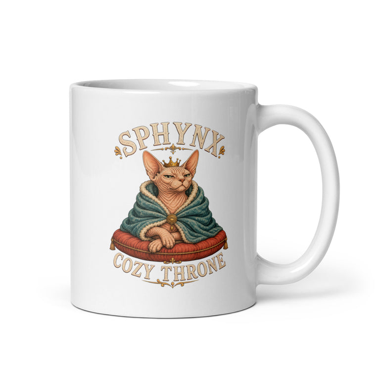 Sphynx Gemütlicher Thron Kaffeetasse Weiß Handle Right Produktbild 1