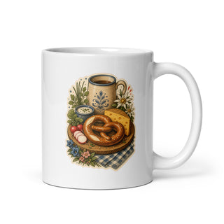 Brotzeit Brezel Käse Kaffeetasse Weiß Handle Right Produktbild 1