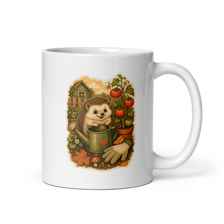 Igel Garten Tomaten Kaffeetasse Weiß Handle Right Produktbild 1