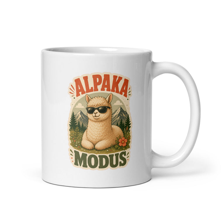 Alpaka Modus Berge Kaffeetasse Weiß Handle Right Produktbild 1