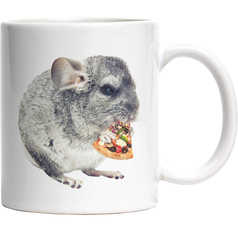 Chinchilla isst Pizza