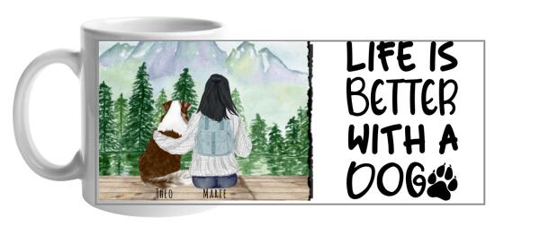 Girl &amp; Dog - Personalized Dog Sayings Mug
