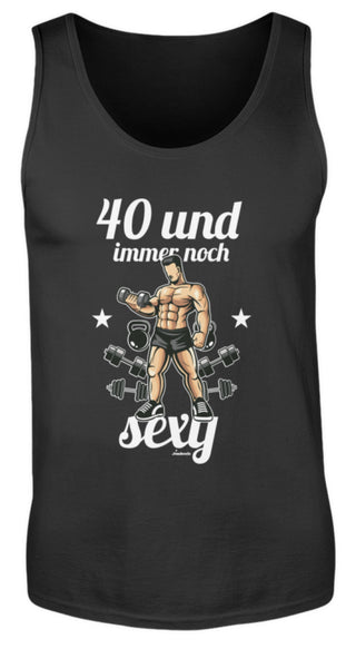 Lustiger Spruch 40er Geburtstag  | Herren Tank Top in Black in Größe S