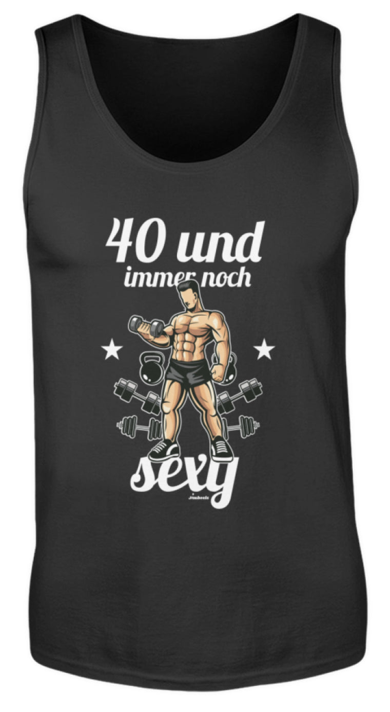 Lustiger Spruch 40er Geburtstag  | Herren Tank Top in Black in Größe S