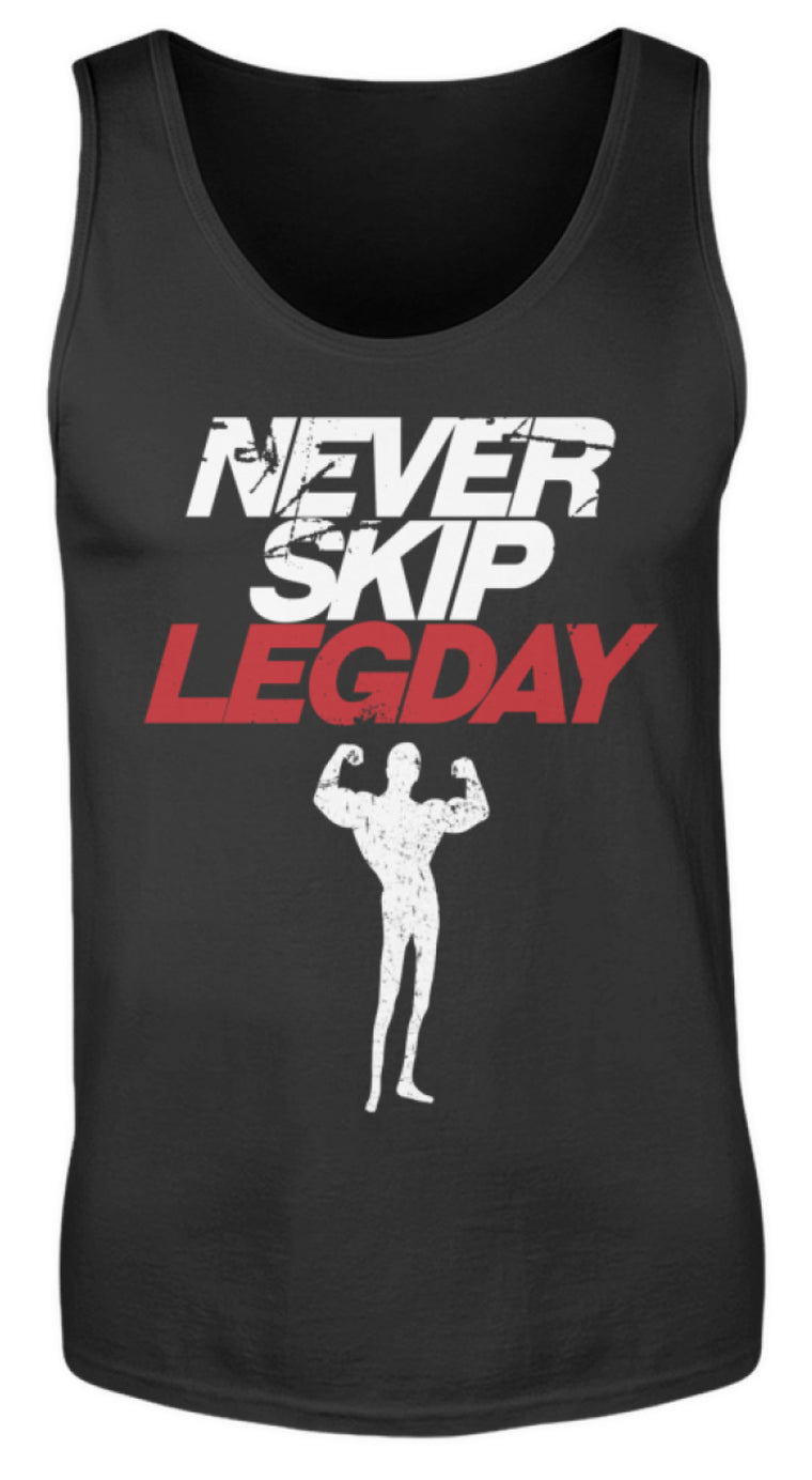 Chicken Legs | Never Skip Legday | Herren Tank Top in Black in Größe S