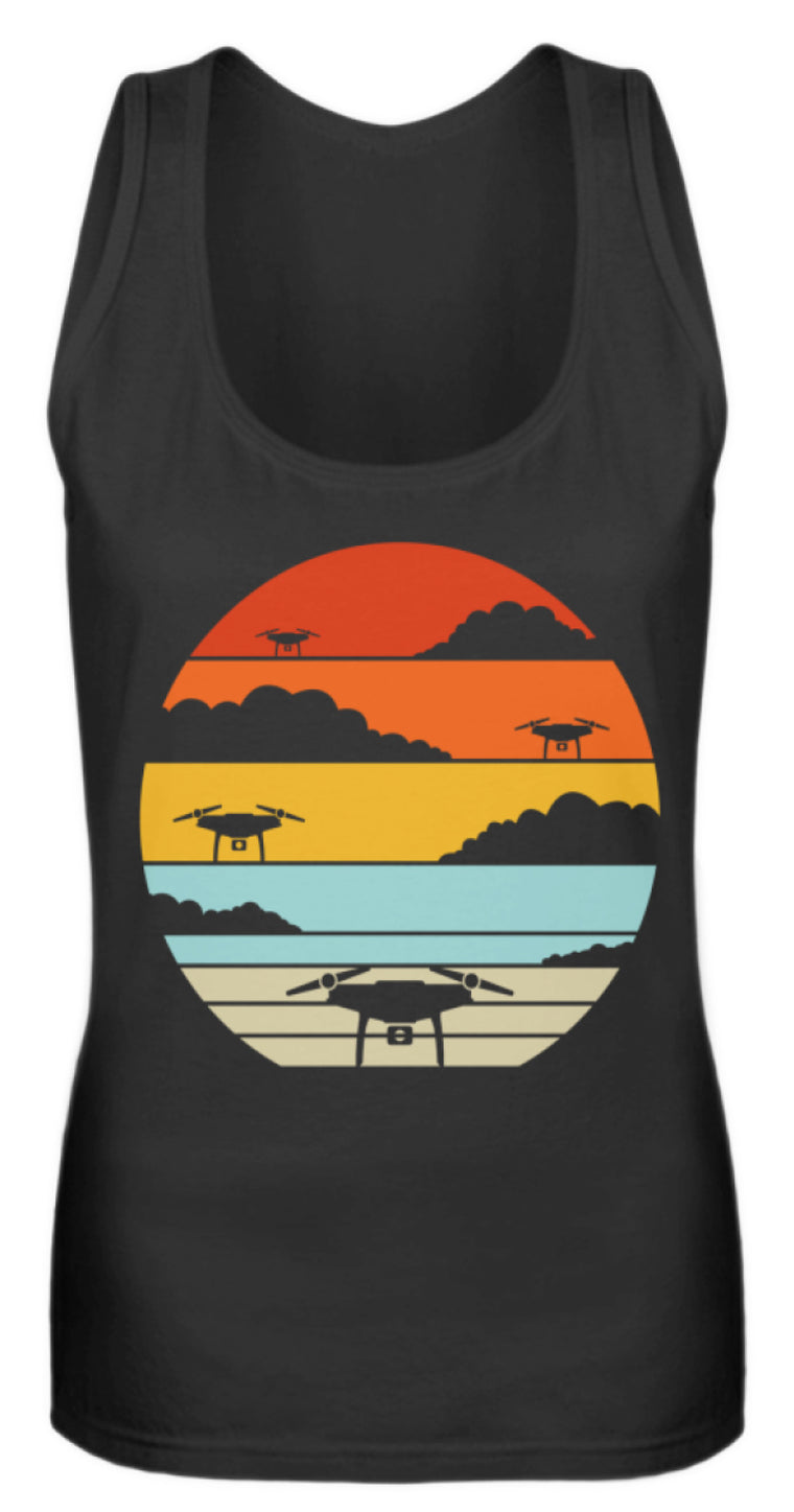 Drohnen & Quadrocopter | Drohnenpiloten Geschenk | Quadrokopterpiloten & Sonne | Frauen Tank Top in Black in Größe S