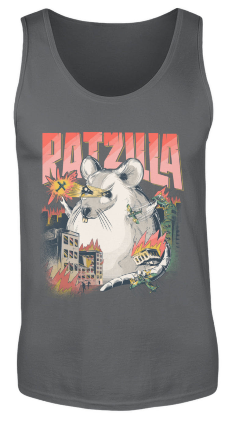 RATZILLA | Lustiges RATTEN-Monster | Herren Tank Top in Charcoal (Solid) in Größe S
