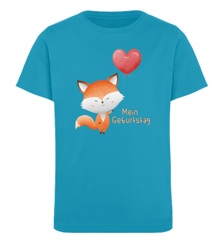Kindergeburtstag | Fuchs | Kinder Bio T-Shirt in Golden Yellow in Größe 3/4 (98/104)