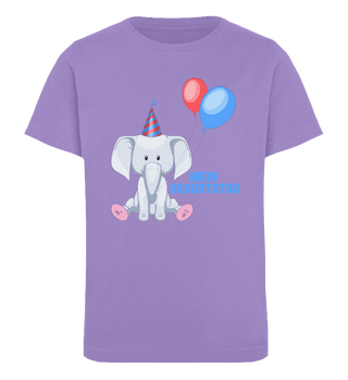 Kindergeburtstag | Elefant | Kinder Bio T-Shirt in Lavendel in Größe 3/4 (98/104)