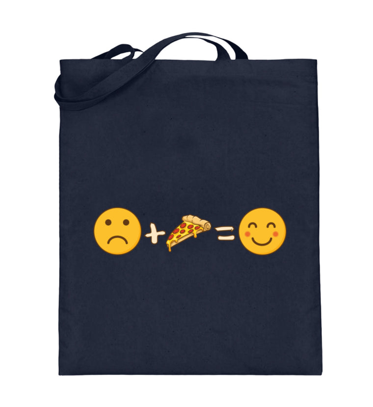 Funny Pizza Emotions | Jutebeutel (mit langen Henkeln) in Deep Blue in Größe 38cm-42cm