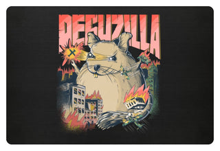DEGUZILLA | Lustiges Degu-Monster | Fußmatte in Schwarz in Größe 60x40cm