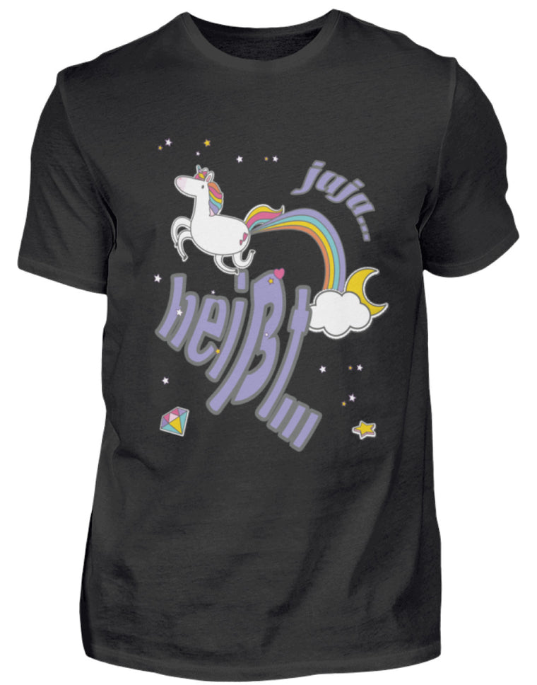 Jaja Einhorn | Cooler Spruch | Herren T-Shirt in Black in Größe S
