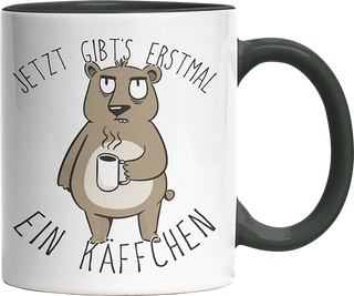 Jetzt gibts erstmal ein Käffchen Bär 2 Witzige Black Tasse kaufen Geschenk