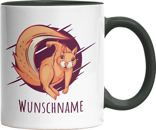 Eichhörnchen Personalisierbar Name 2 Witzige Black Tasse kaufen Geschenk