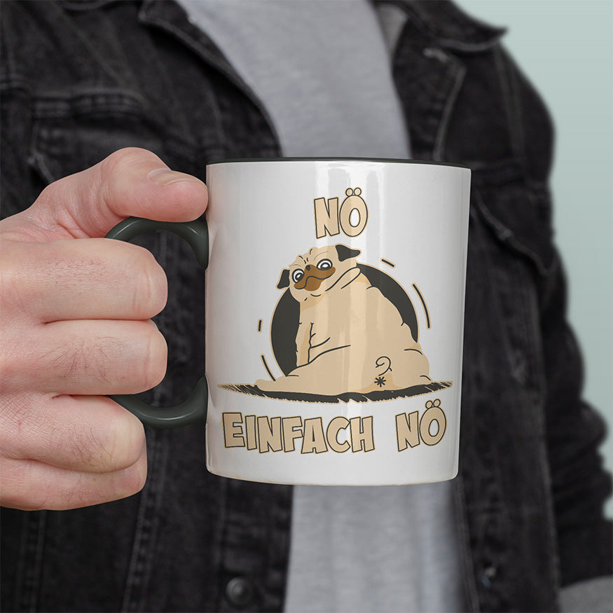 Nö Einfach Nö Mops 2 Witzige schwarze Tasse kaufen Geschenk