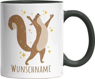 Eichhörnchen Personalisierbar Name 1 Witzige Black Tasse kaufen Geschenk