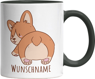 Corgi Popo Kaffee Personalisierbar Name Witzige Black Tasse kaufen Geschenk