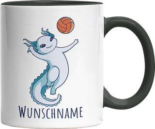 Axolotl Volleyball Kaffee Personalisierbar Name Witzige Black Tasse kaufen Geschenk