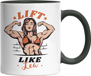 Lift Like Bodybuilderin Personalisierbar Name Witzige Black Tasse kaufen Geschenk