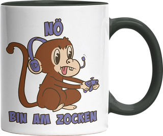 Affe Nö bin am zocken Witzige Black Tasse kaufen Geschenk