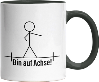 Strichmännchen Ich bin auf Achse Witzige Black Tasse kaufen Geschenk