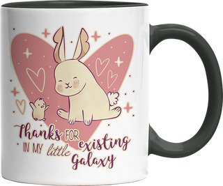 1WH Thanks for existing in my little Galaxy Hase Küken Witzige Black Tasse kaufen Geschenk
