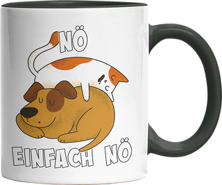 Nö Einfach Nö Hund Katze schlafen Witzige Black Tasse kaufen Geschenk