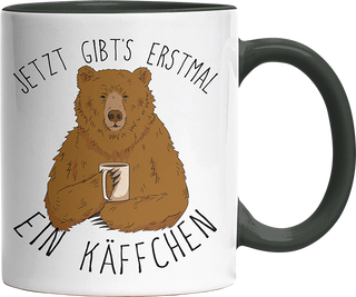 Jetzt gibts erstmal ein Käffchen Bär 3 Witzige Black Tasse kaufen Geschenk