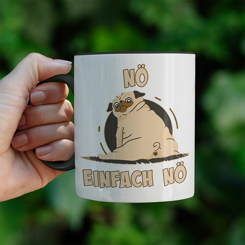 Nö Einfach Nö Mops 2 Witzige schwarze Tasse kaufen Geschenk