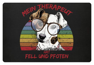 Foxterrier Glatthaar Geschenk kaufen | Fußmatte in Schwarz in Größe 60x40cm