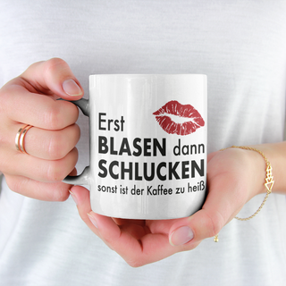 First blow then swallow - funny sex saying | Cup