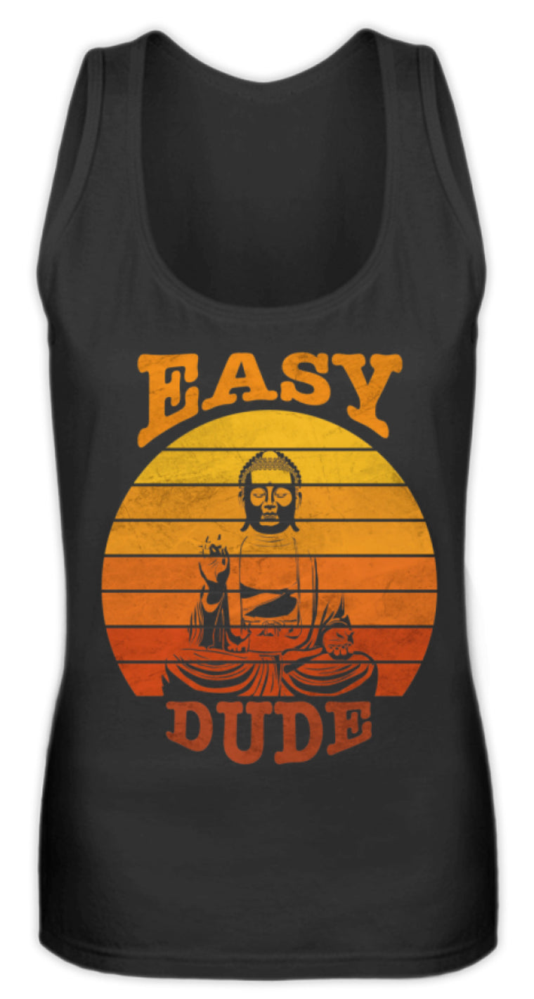Easy Dude Buddha Chillin Vintage Sunset | Frauen Tank Top in Black in Größe S