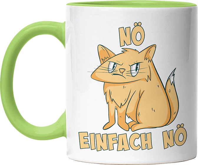 Nö Einfach Nö Katze 2 Witzige Hellgrün Tasse kaufen Geschenk