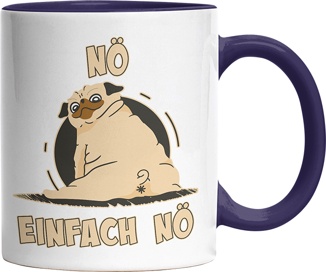 Nö Einfach Nö Mops 2 Witzige Kobaltblau Tasse kaufen Geschenk