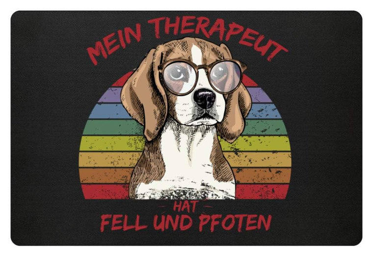 Süßer Beagle | Fußmatte in Schwarz in Größe 60x40cm
