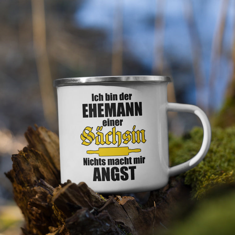 Ehemann einer Sächsin | Emaille Tasse