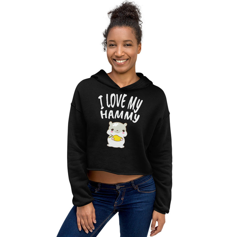 Produktbild zeigt I Love My Hammy | Crop Hoodie