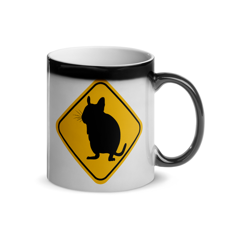 Degu Warning Sign | Glänzende Zaubertasse